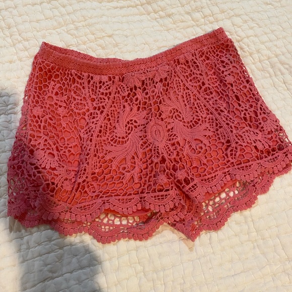 Pink Wet Seal lace shorts. Only worn a few times, excellent condition. - Picture 3 of 3